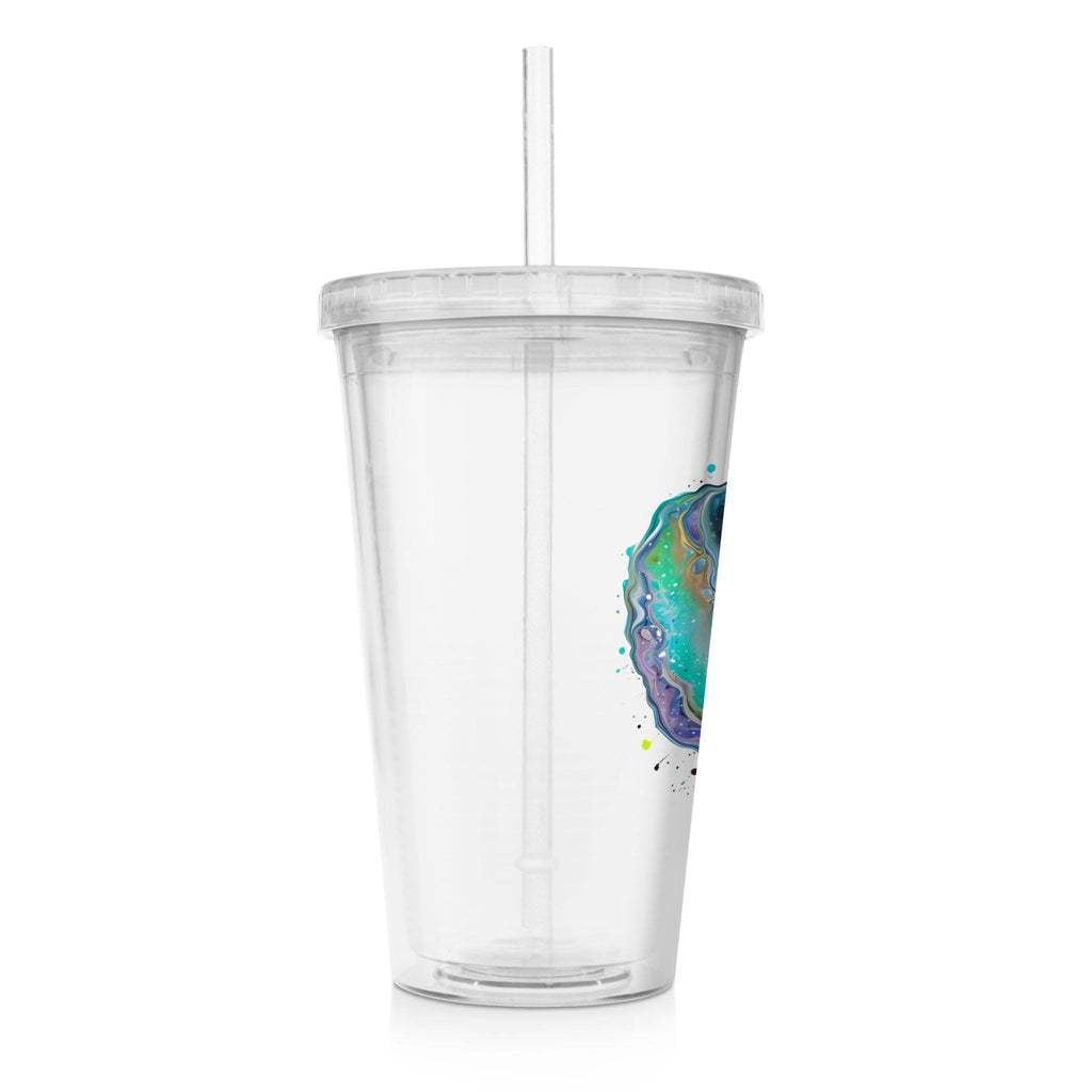 Fluid Art Heart - Clear Acrylic Tumbler w/Straw & Lid