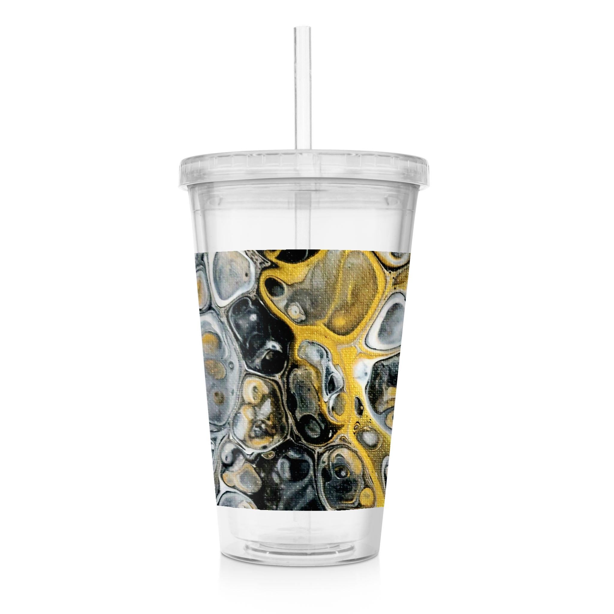 Stone Art - Clear Acrylic Tumbler w/Straw & Lid