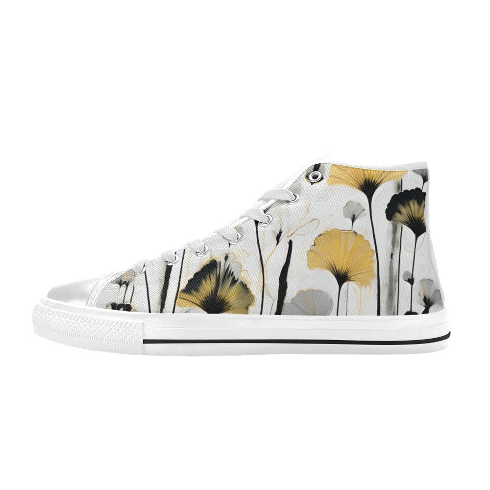 Golden Ginkgo - Men's Classic High-Top Canvas Shoes