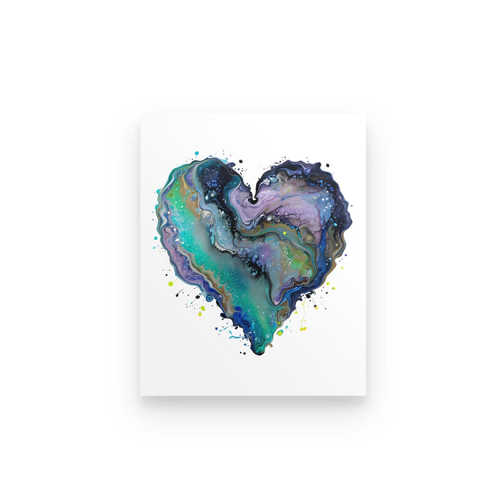 Fluid Art Heart Poster – Modern Home Decor