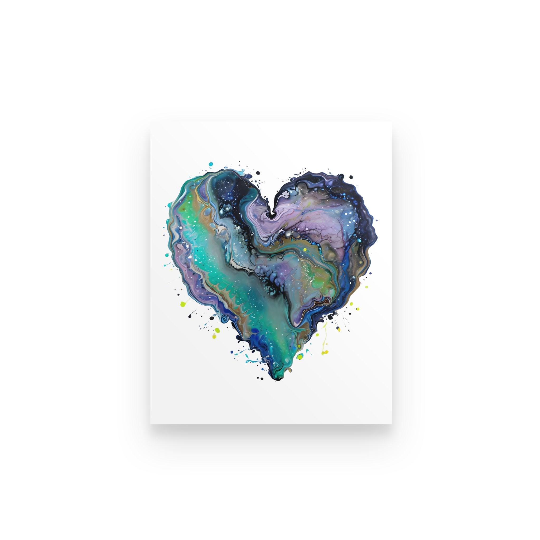 Fluid Art Heart Poster – Modern Home Decor