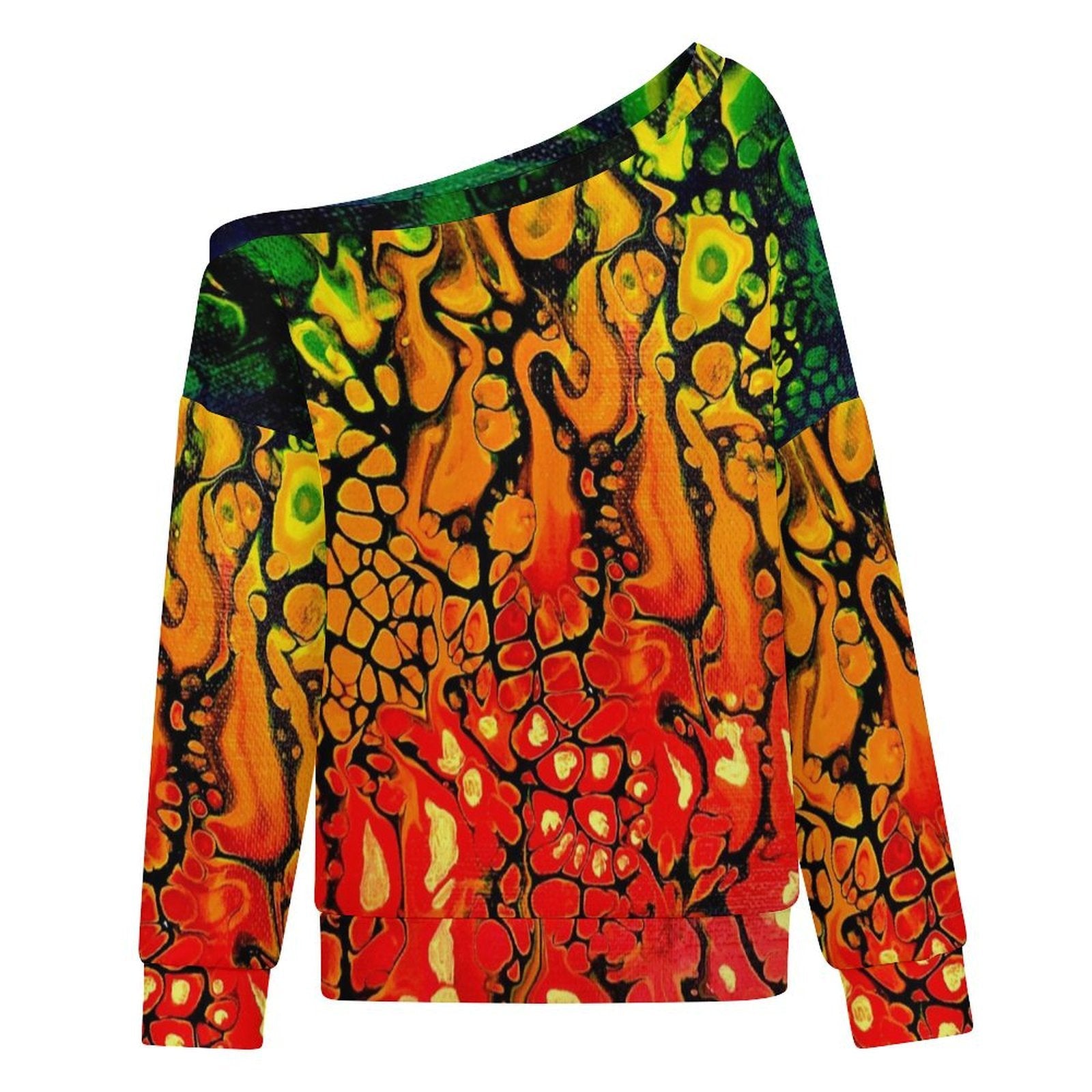 Fire Women's Off-shoulder Long Sleeve Sweatshirt