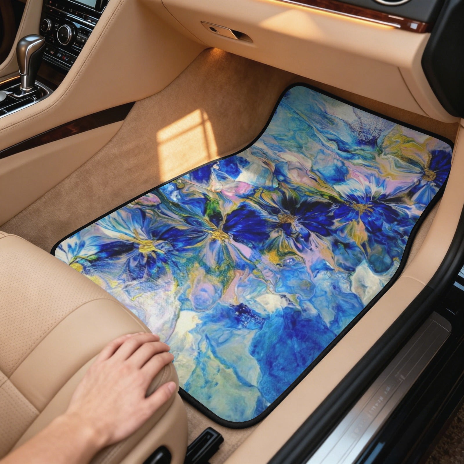 Royal Blue Garden 4-Piece Car Floor Mats