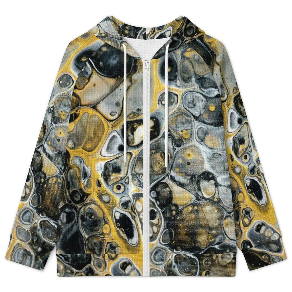 Stone Art - Women's Full-zip Hoodie with Drawstring