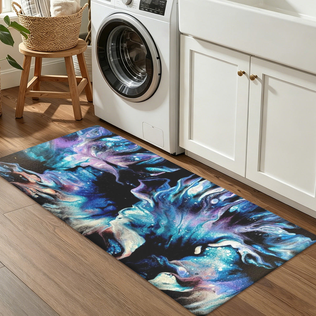 Teal Delight PVC Anti-Fatigue Kitchen Mat 48x24inch