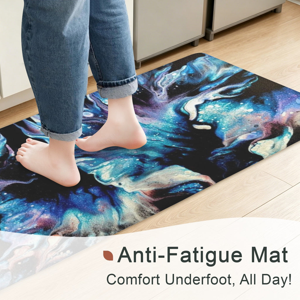 Teal Delight PVC Anti-Fatigue Kitchen Mat 48x24inch