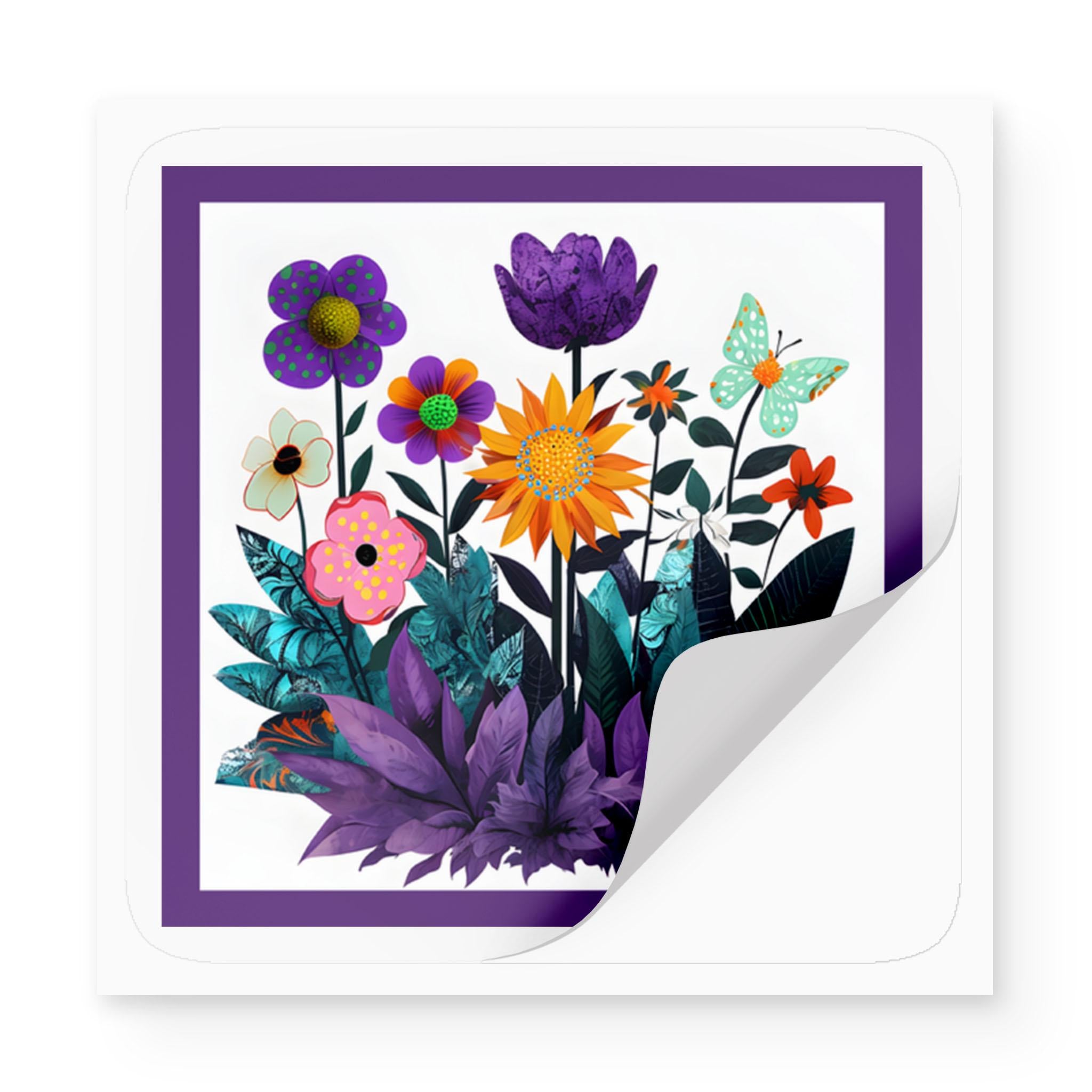 Abstract Purple Garden - Stickers