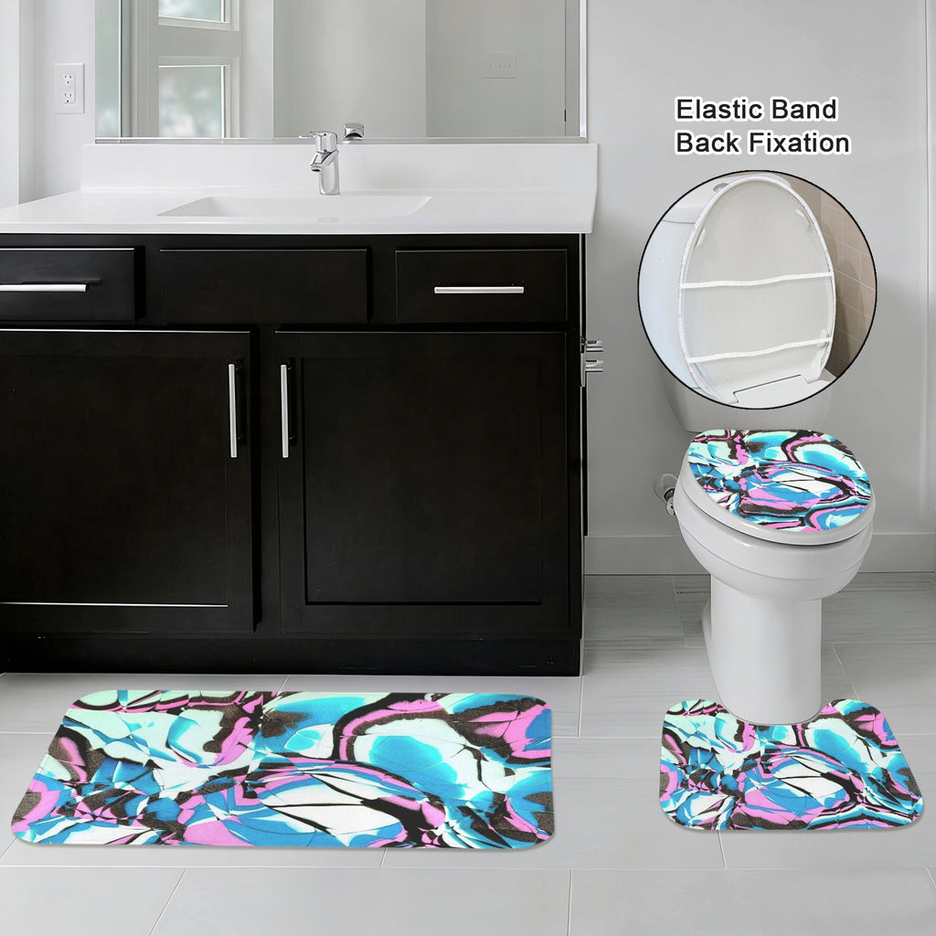 Glow Party 3-Piece Bathroom Rug Set