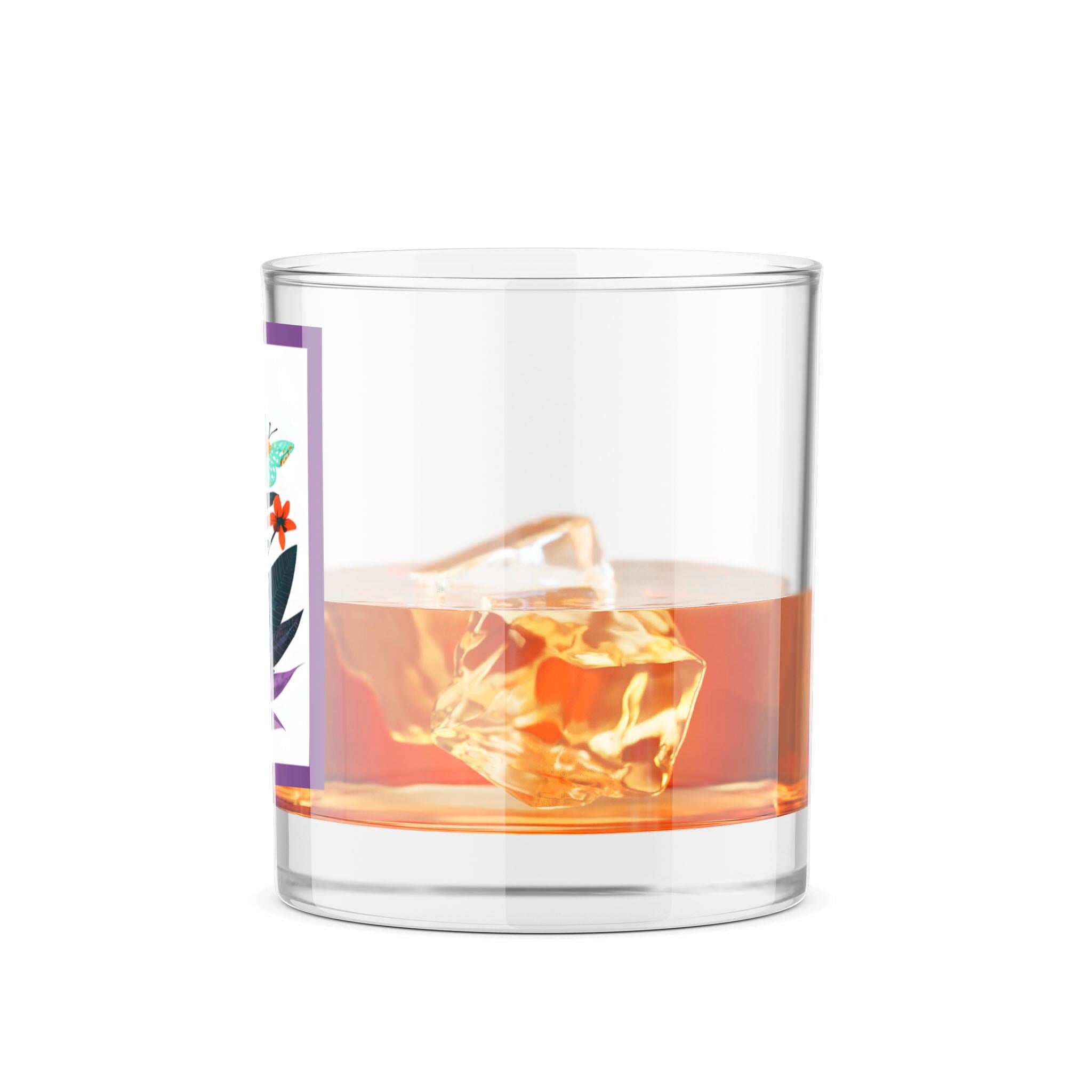 Abstract Purple Garden - Whiskey Glass