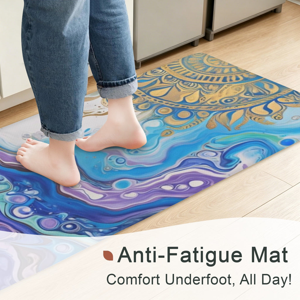 Mandala Sun PVC Anti-Fatigue Kitchen Mat 48x24inch