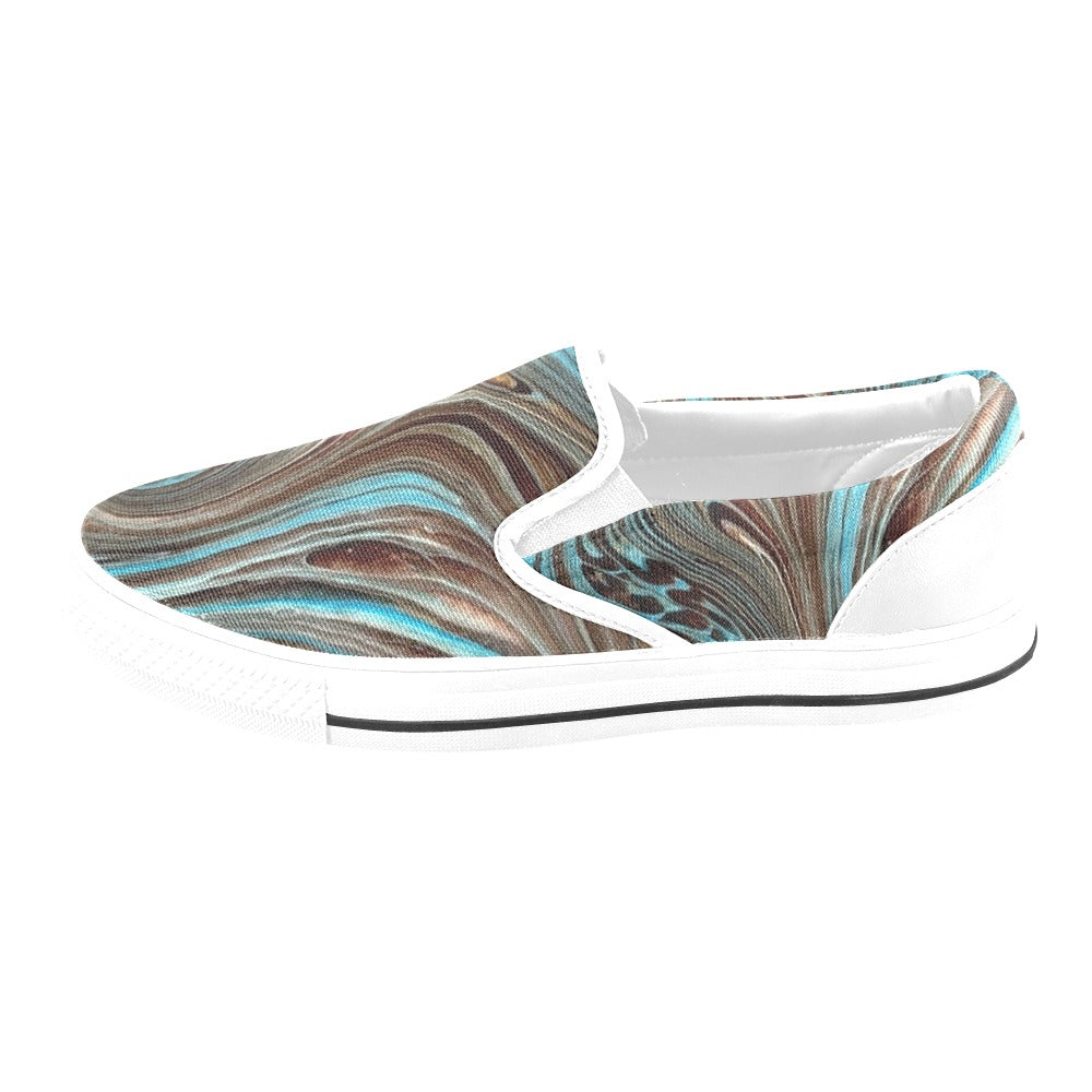 Losing My Marbles - Women's Canvas Slip-Ons