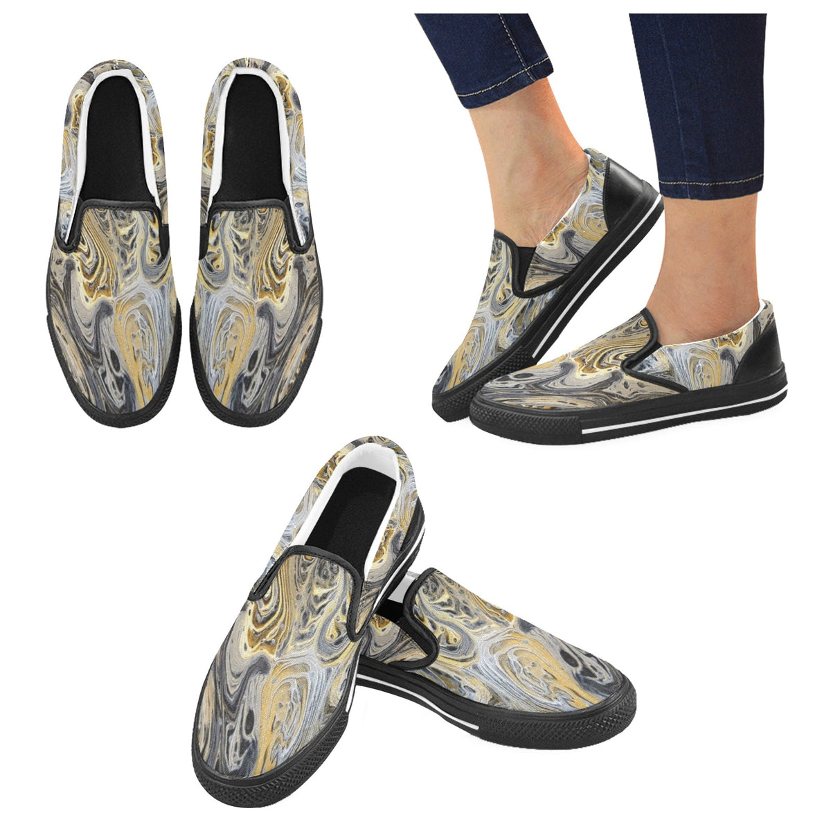 Metallurgy - Men's Slip-On Canvas Shoes