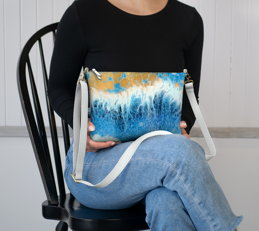 Skipping Waves - Vegan Leather Crossbody Purse