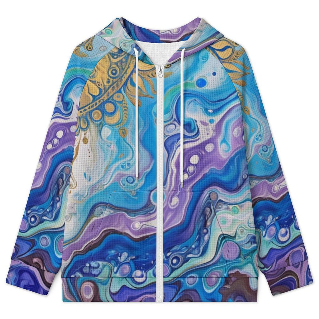 Mandala Sun - Women's Full-zip Hoodie with Drawstring