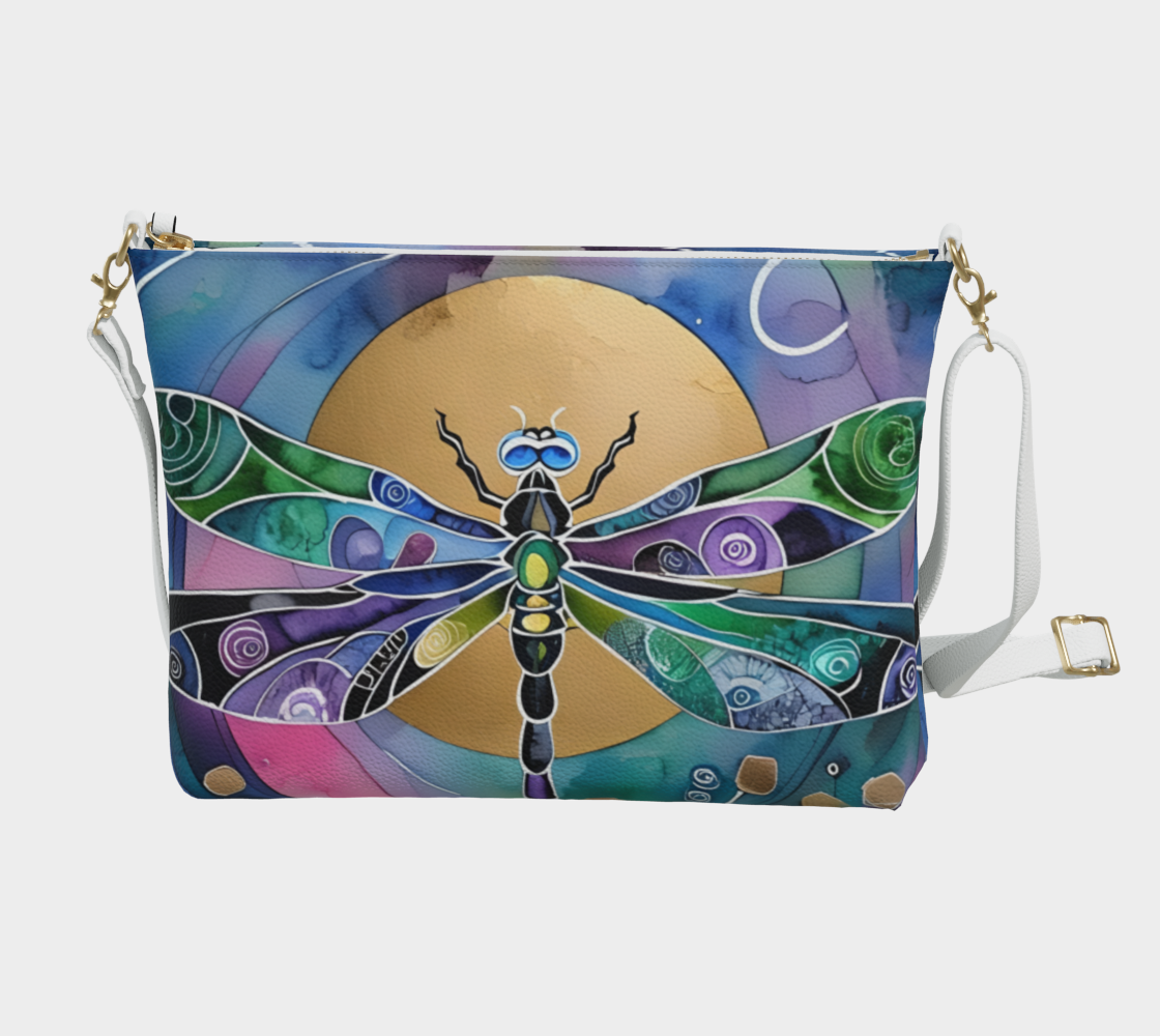 Dragonfly Sun - Vegan Leather Crossbody Purse