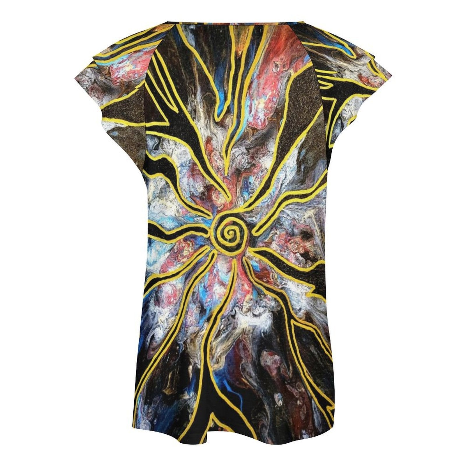 Pieces of Me Women's Ruffle Sleeve V-Neck T-Shirt