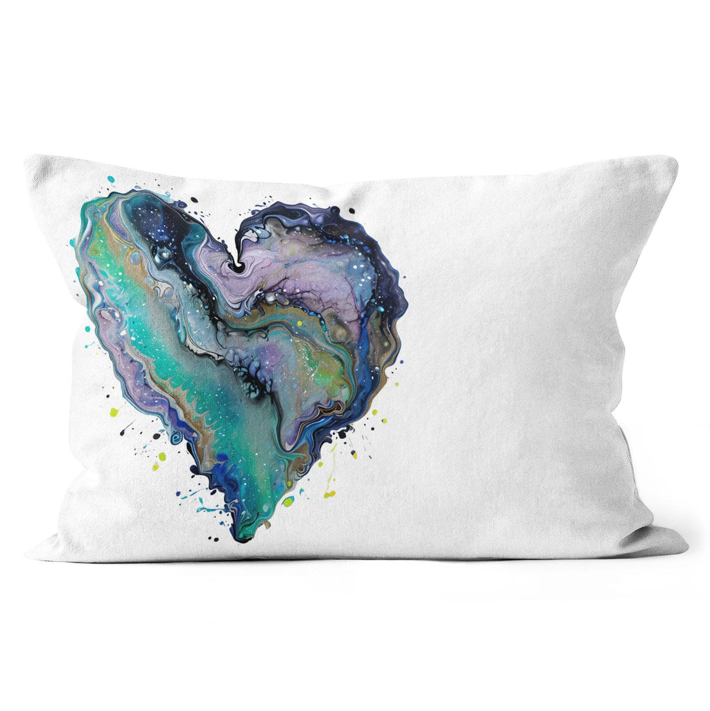Fluid Art Heart (1) - All-over Print Canvas Throw Pillow