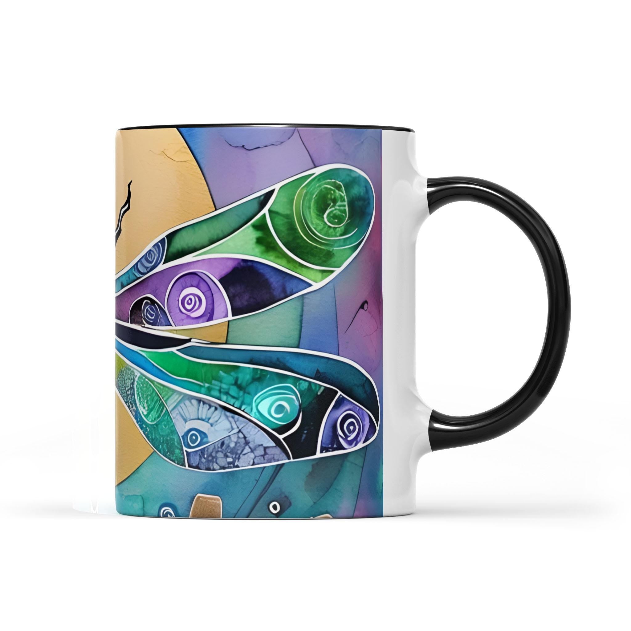 Dragonfly Sun - Accent Edge-to-Edge Mug