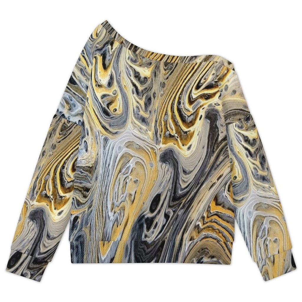Metallurgy Women's Off-shoulder Long Sleeve Sweatshirt