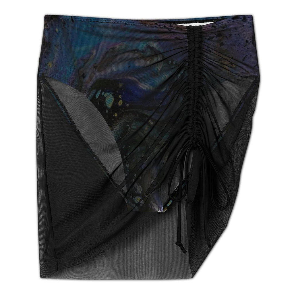The Face - Design Women's Mesh Drawstring Skirt and Swimsuit Set