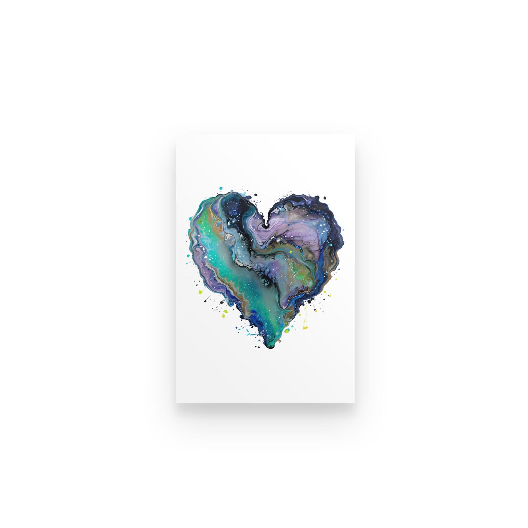 Fluid Art Heart Poster – Modern Home Decor