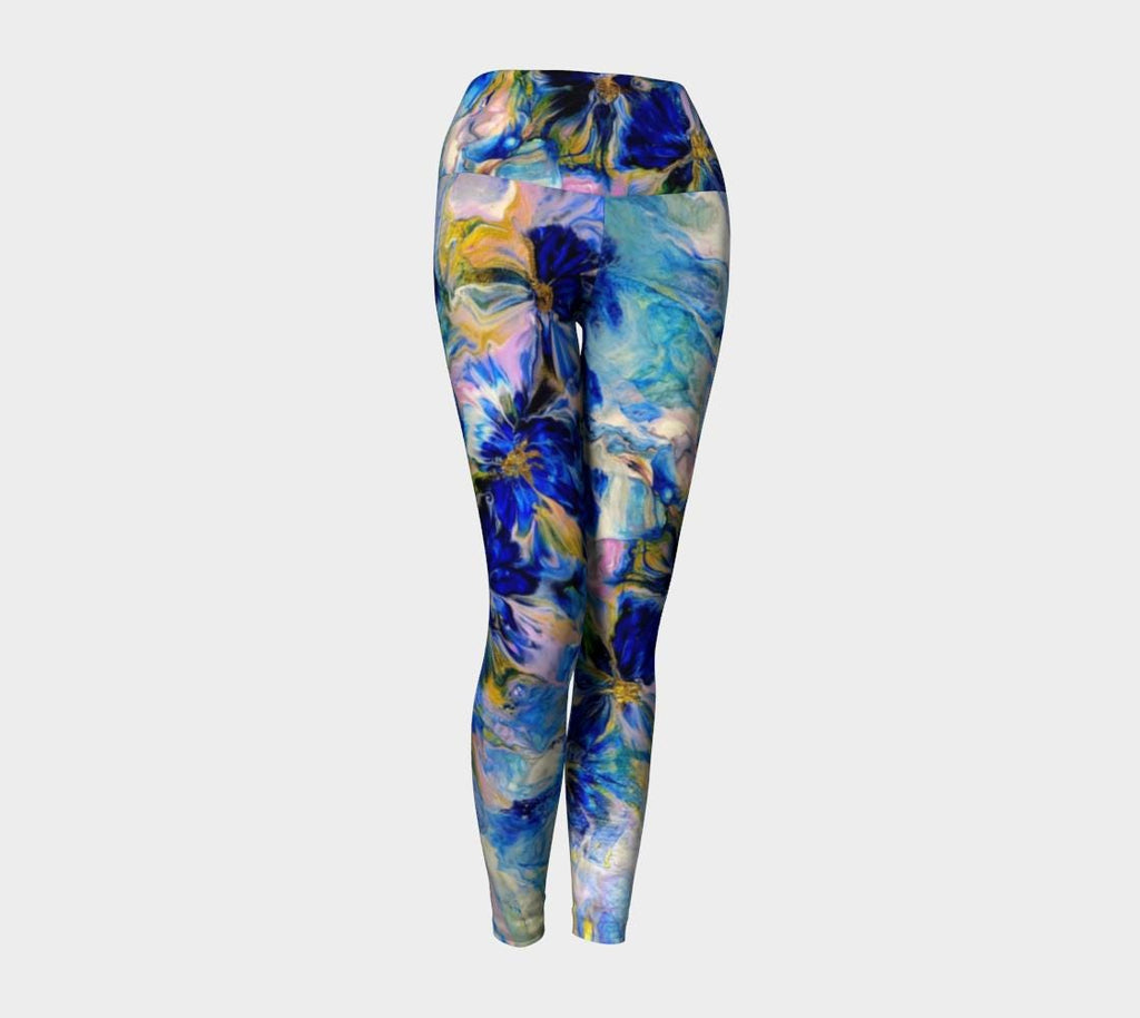 Royal Blue Garden - Yoga Leggings