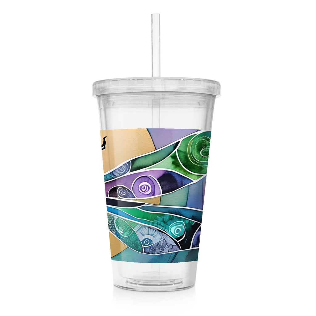 Dragonfly Sun - Clear Acrylic Tumbler w/Straw & Lid