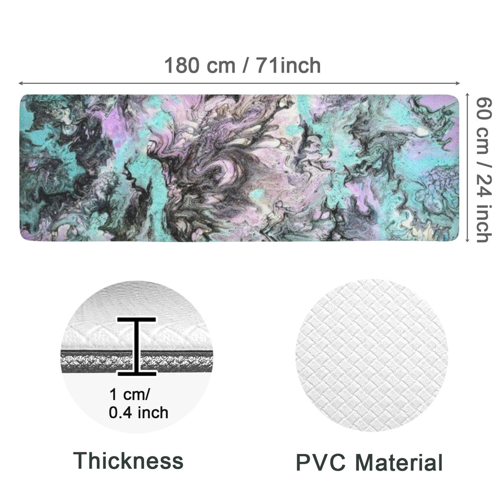 Turquoise Splash PVC Anti-Fatigue Kitchen Mat 71x24inch