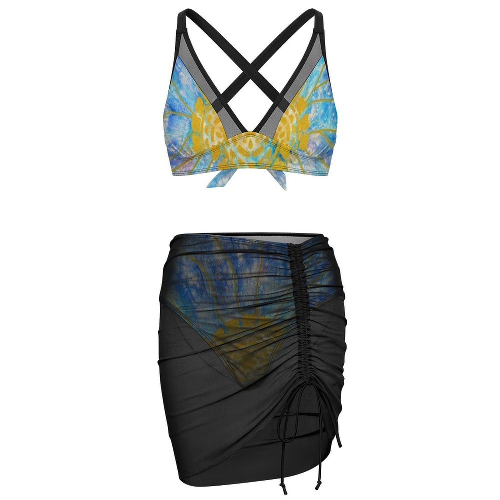 Serenity - Design Women's Mesh Drawstring Skirt and Swimsuit Set