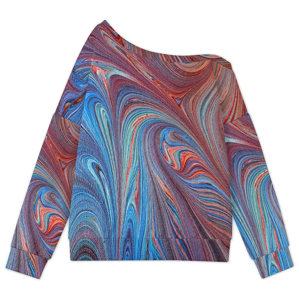 Superhero Women's Off-shoulder Long Sleeve Sweatshirt