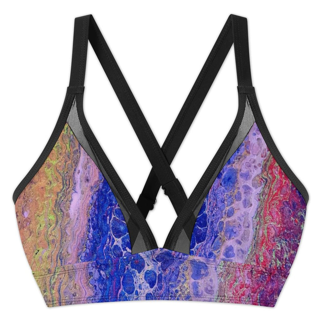 Tie-Dye Delight - Design Women's Mesh Drawstring Skirt and Swimsuit Set