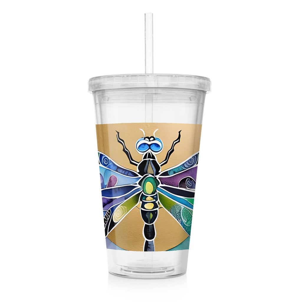 Dragonfly Sun - Clear Acrylic Tumbler w/Straw & Lid