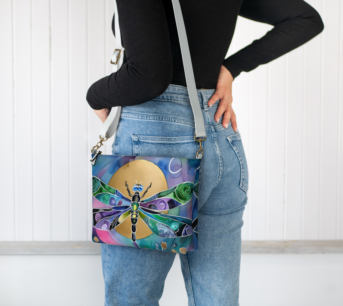 Dragonfly Sun - Vegan Leather Crossbody Purse