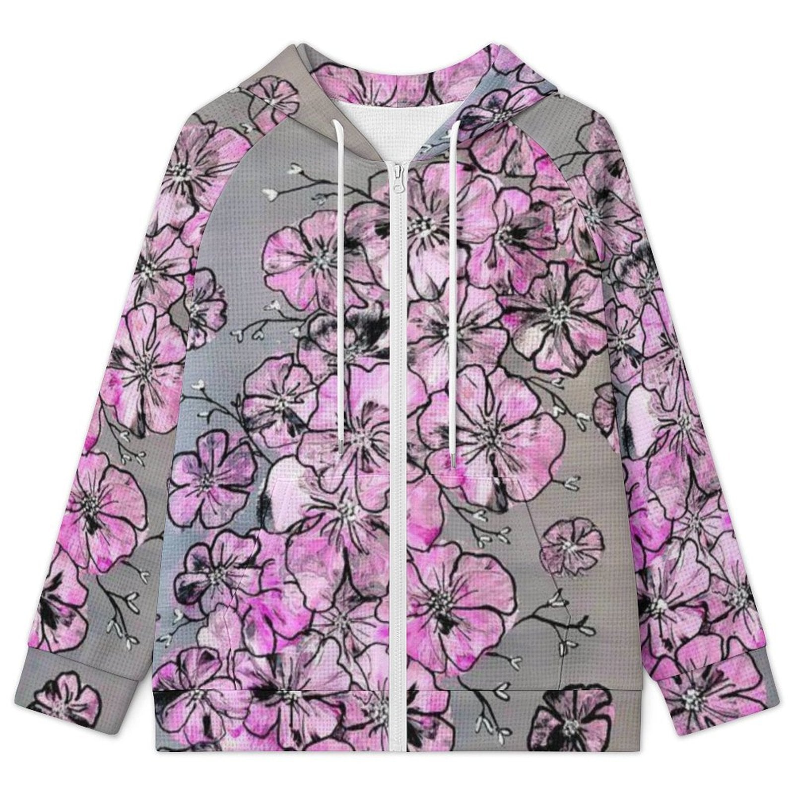 Garden of Hope - Women's Full-zip Hoodie with Drawstring