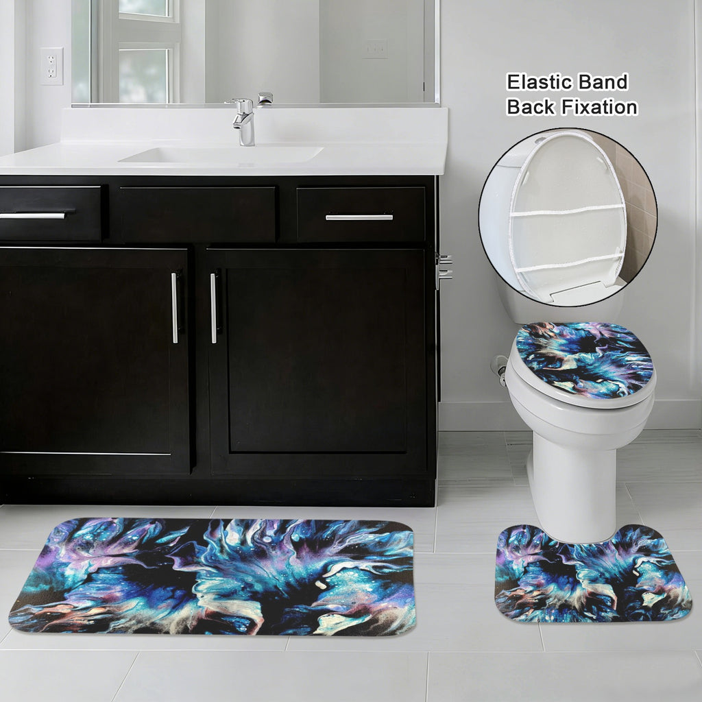 Teal Delight 3-Piece Bathroom Rug Set