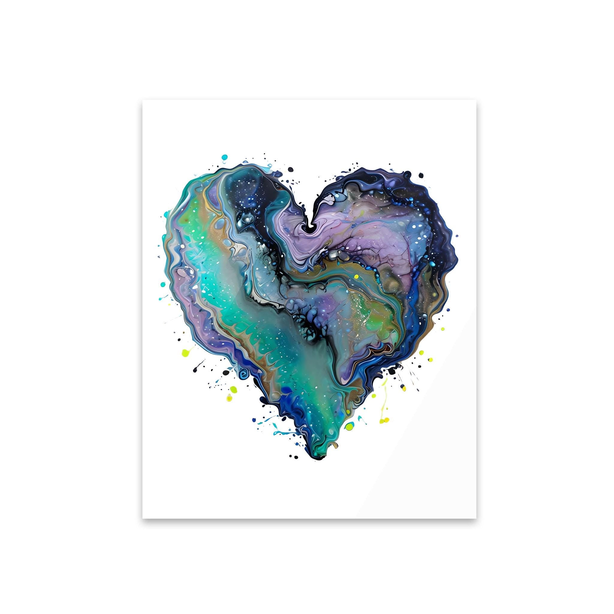 Fluid Art Heart (1) - Acrylic Print