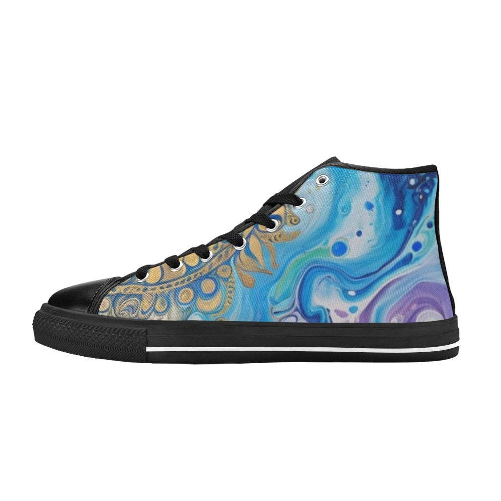 Mandala Sun - Men's Classic High-Top Canvas Shoes
