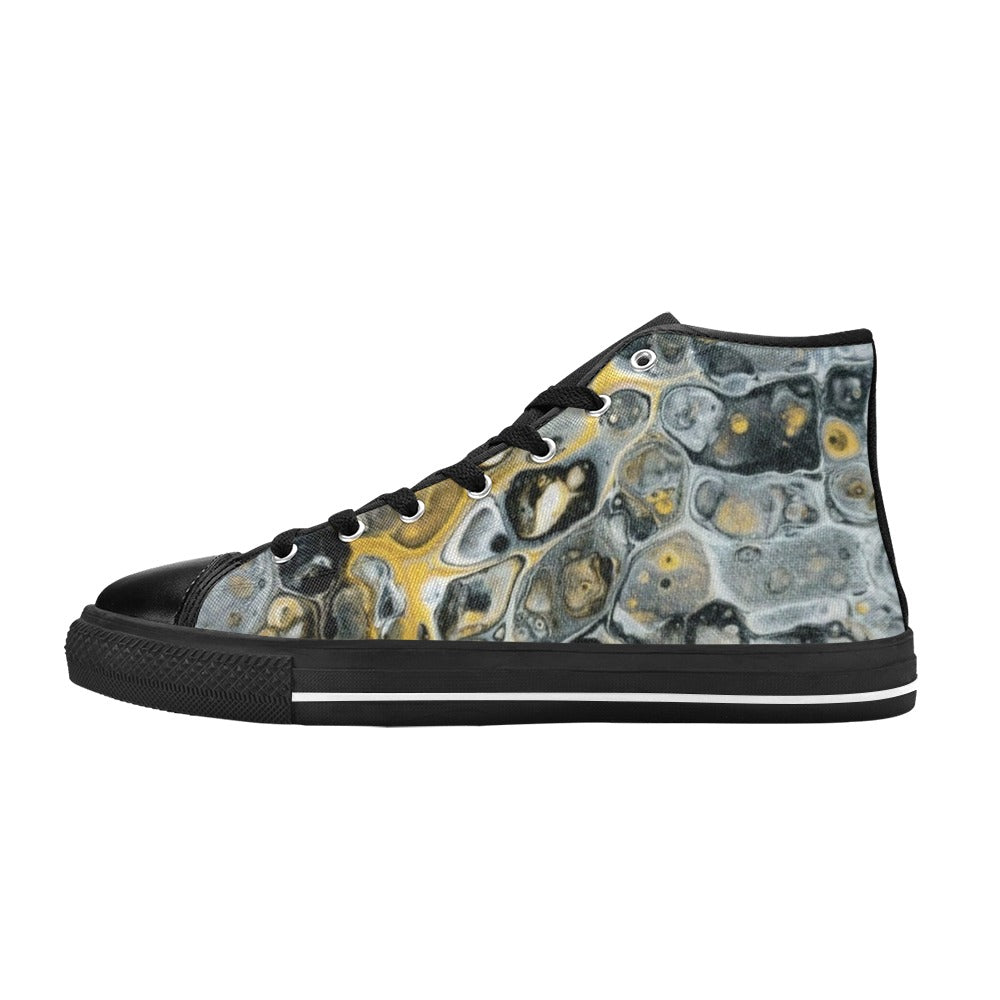 Stone Art - Men's Classic High-Top Canvas Shoes