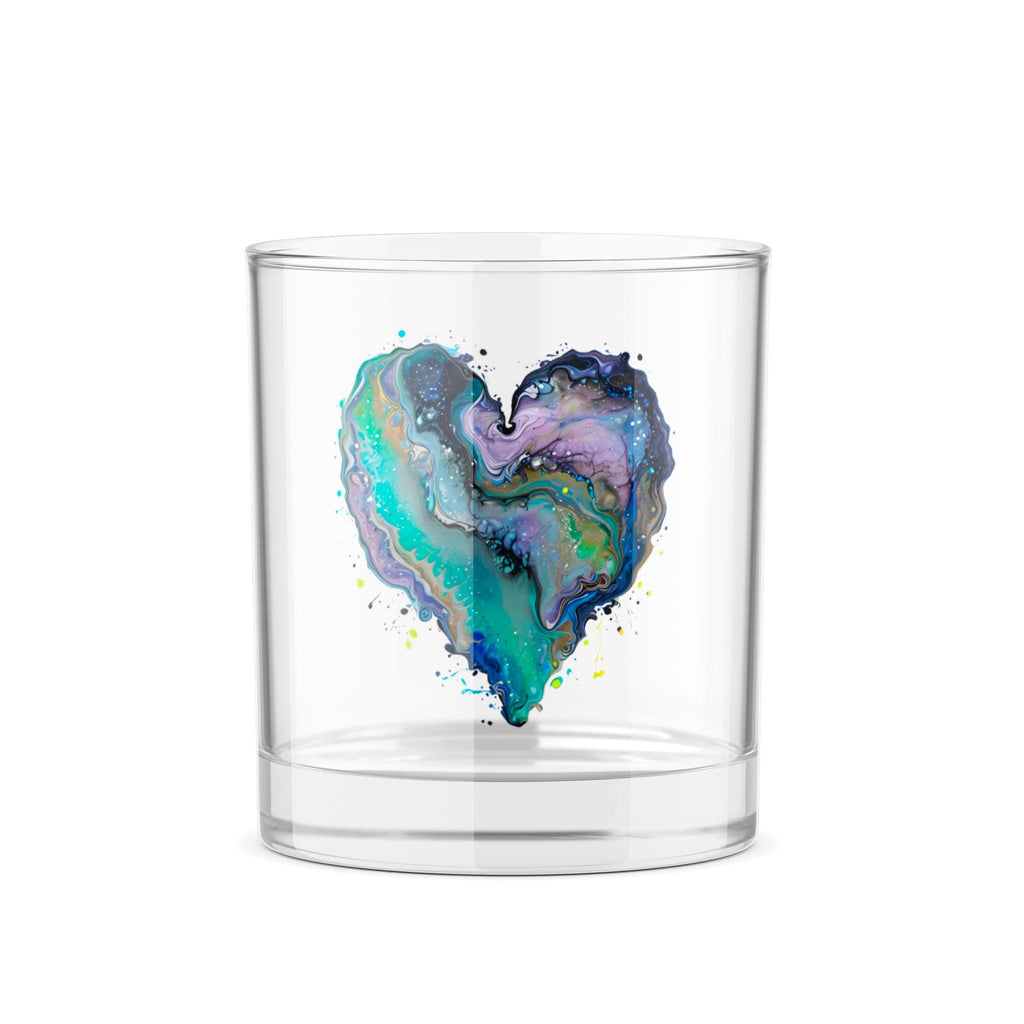 Fluid Art Heart - Whiskey Glass
