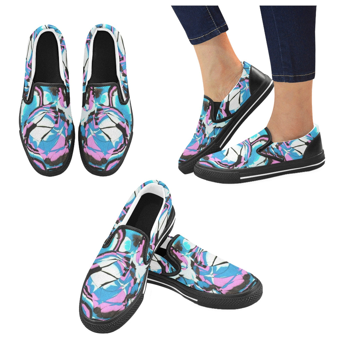 Glow Party - Men's Slip-on Canvas Shoes