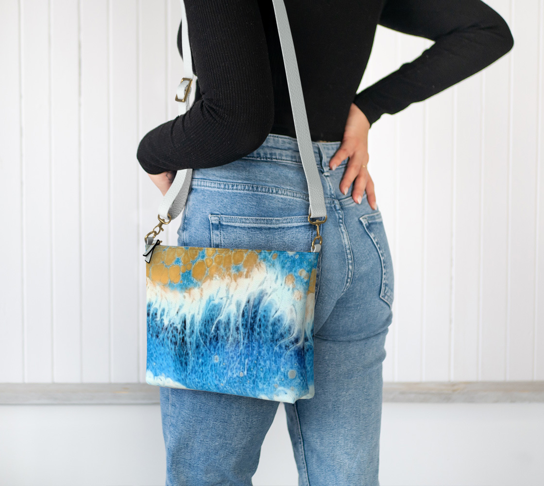 Skipping Waves - Vegan Leather Crossbody Purse