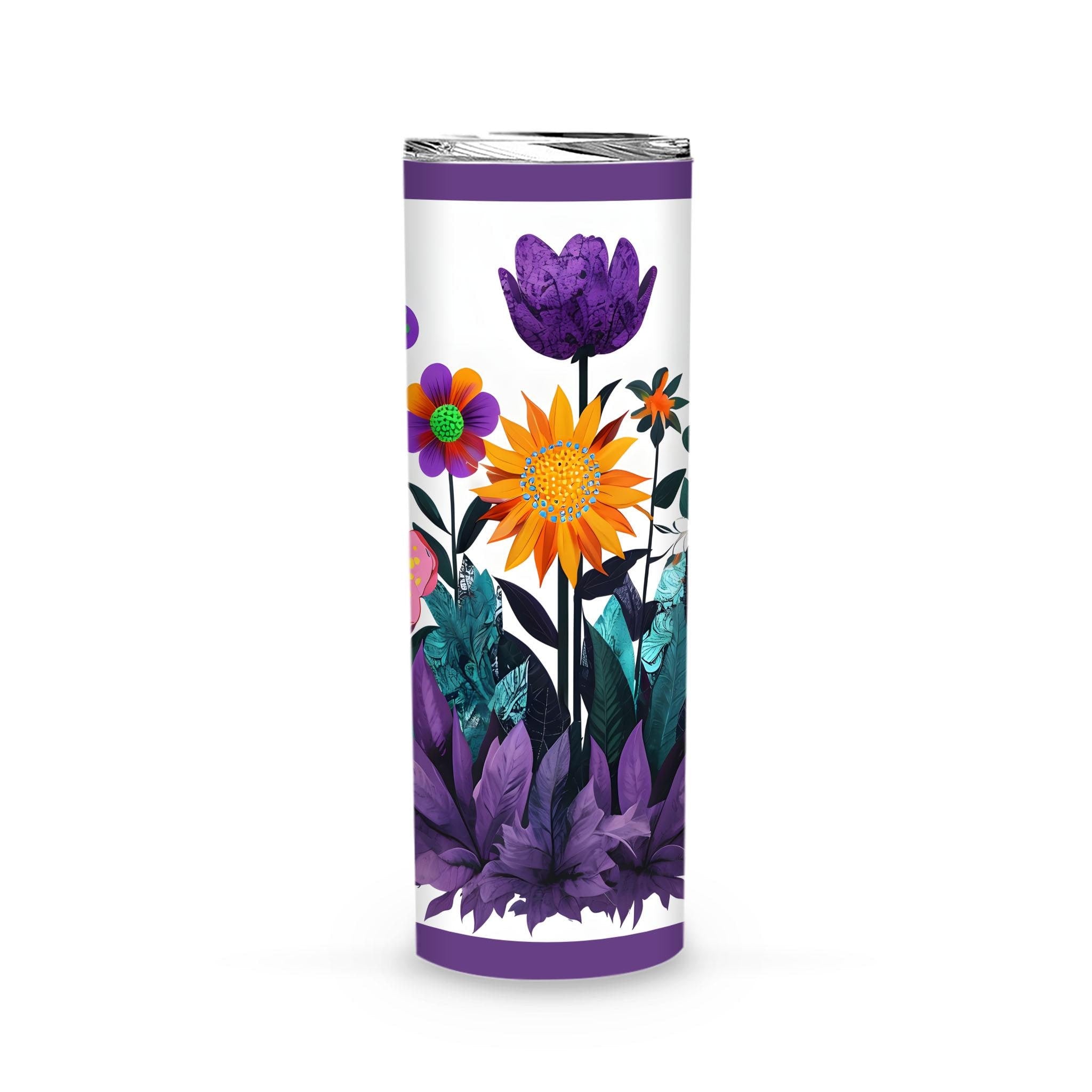 Abstract Purple Garden - Skinny Tumbler