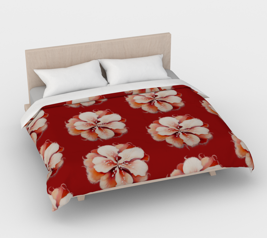 Red Floral - Duvet Cover