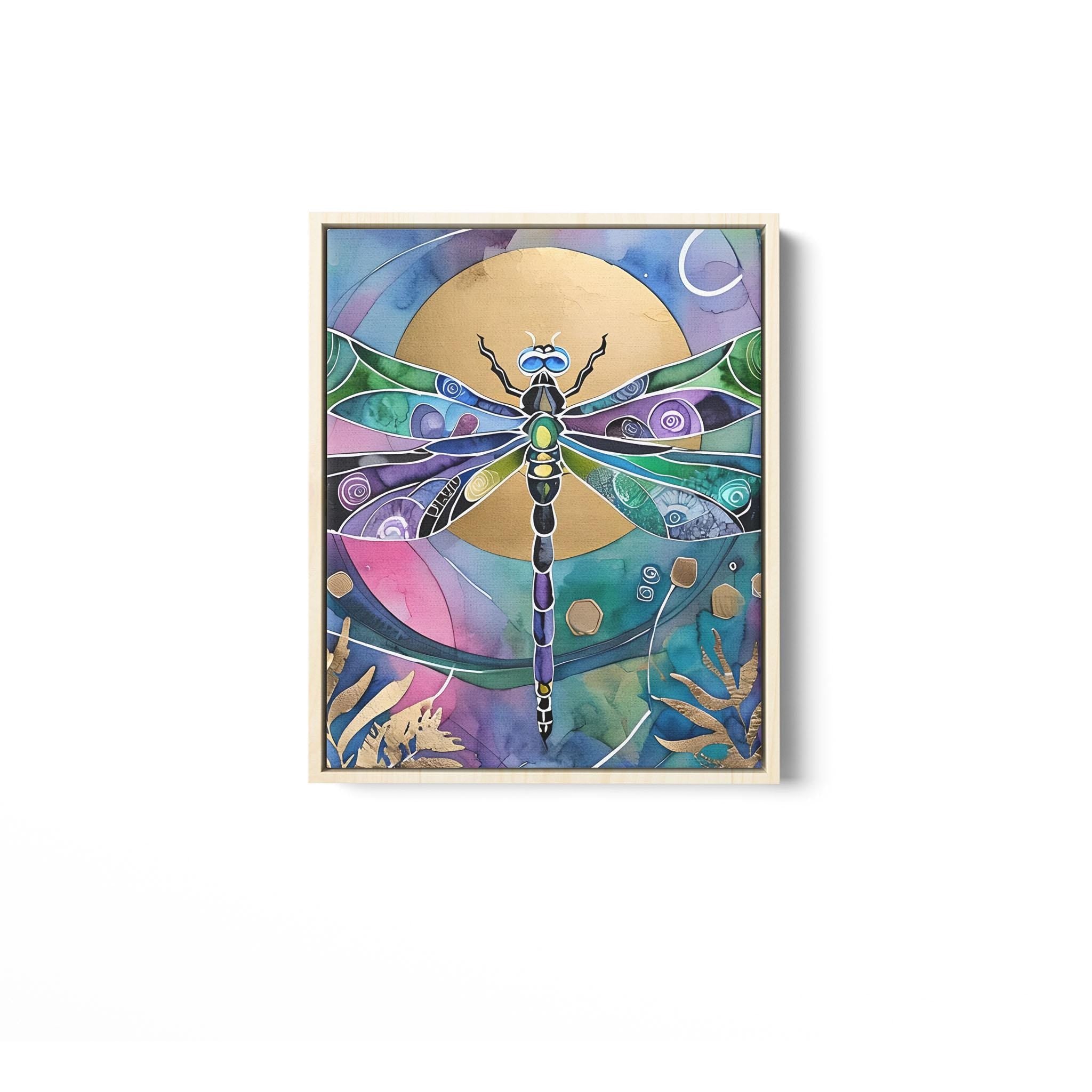 Dragonfly Sun - Framed Matte Canvas