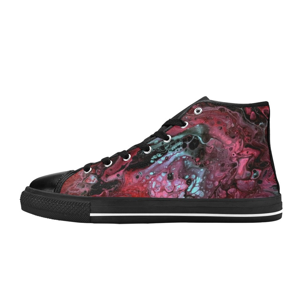 Deep Magenta - Women's Classic High-Top Canvas Shoes