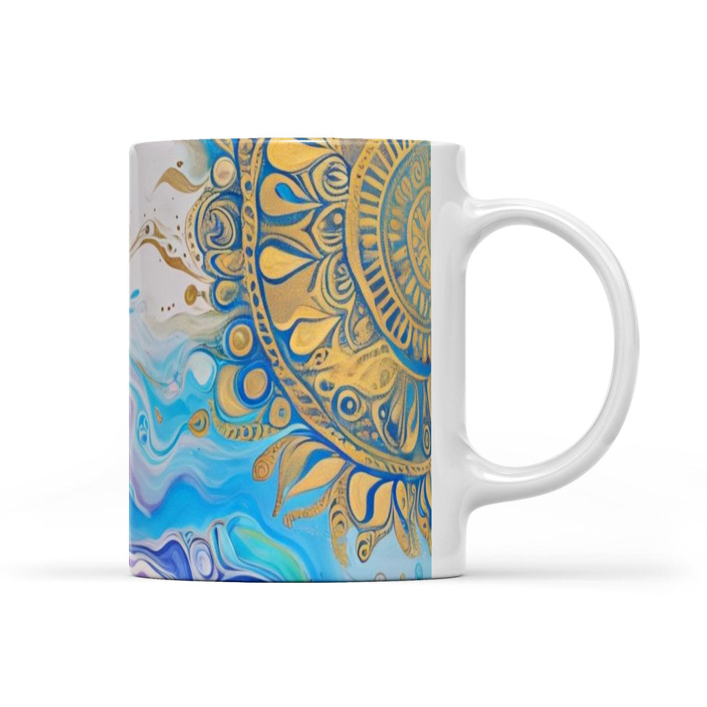 Mandala Sun - White Edge-to-Edge Mug (New)