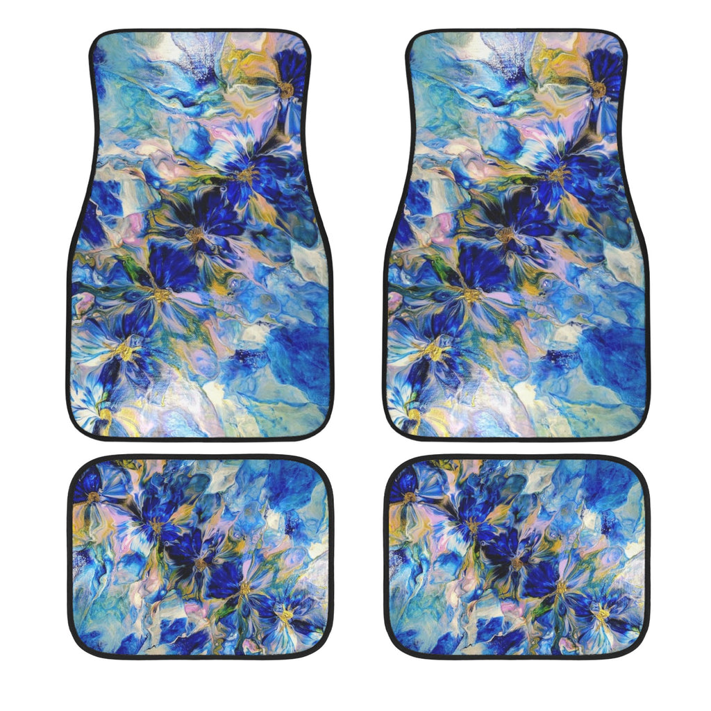 Royal Blue Garden 4-Piece Car Floor Mats