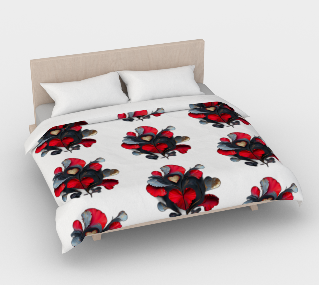 Vibrant Abstract Hearts - Duvet Cover