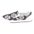 Black Floral - Women's Canvas Slip-Ons