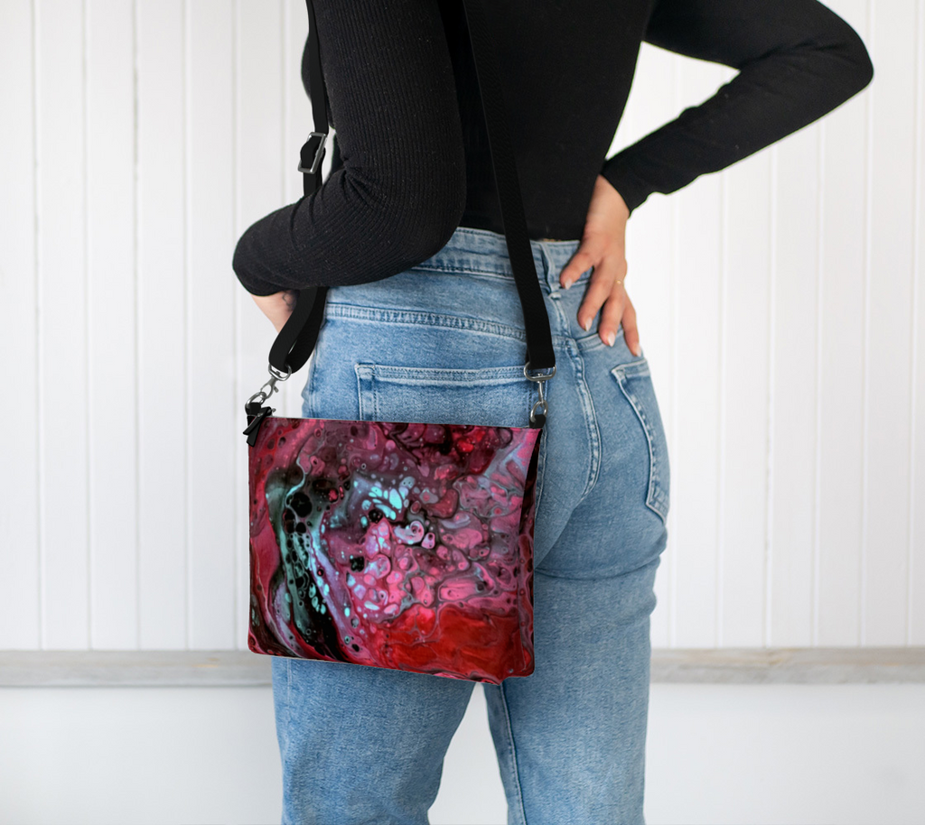 Deep Magenta - Vegan Leather Crossbody Purse